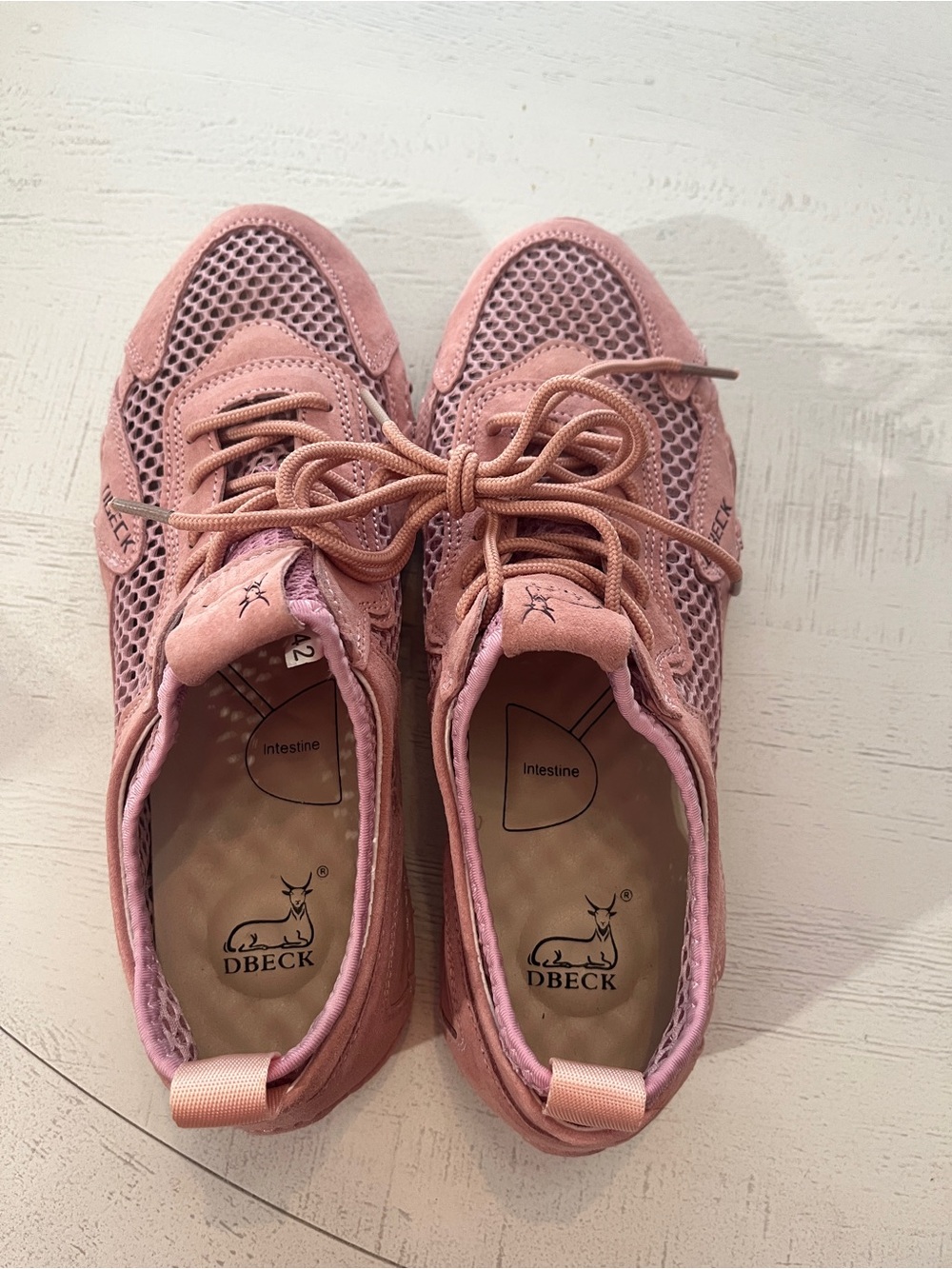 DBECK Women's Blush Pink Mesh Athletic Sneakers